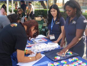 Teenagers preregistering to vote